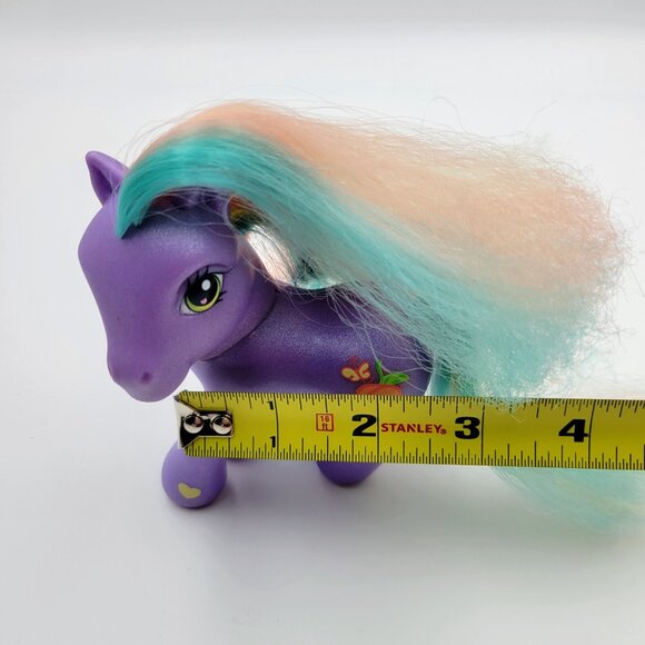 My Little Pony Peach Surprise 2002 G3 MLP Purple Butterfly Hasbro Toy Read - Picture 9 of 10